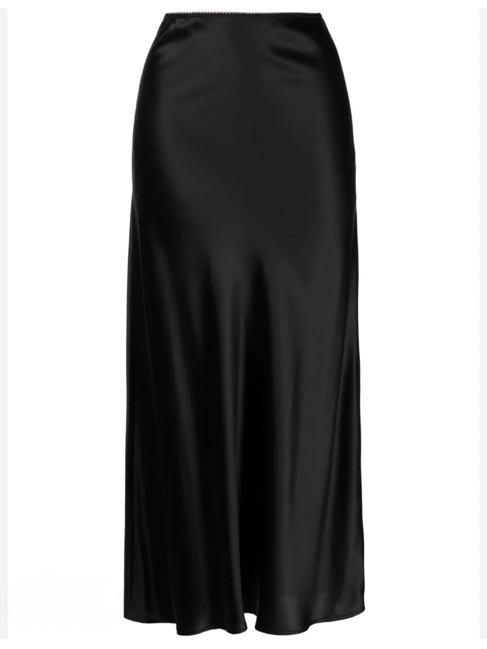 Reformation Black Satin Bias Maxi Skirt